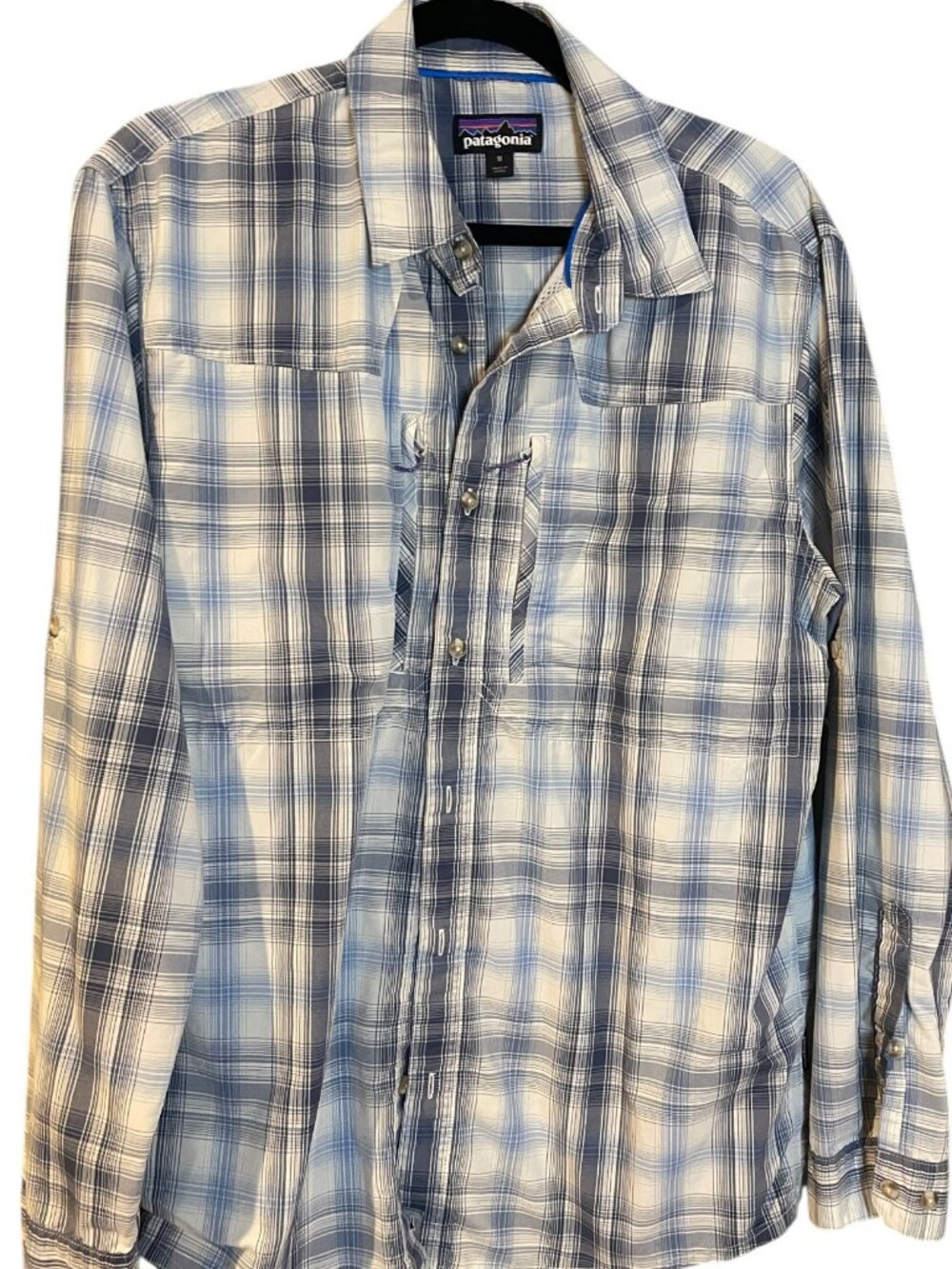 Patagonia Men’s Long-Sleeved Sun Stretch Shirt Plaid 52197 – M